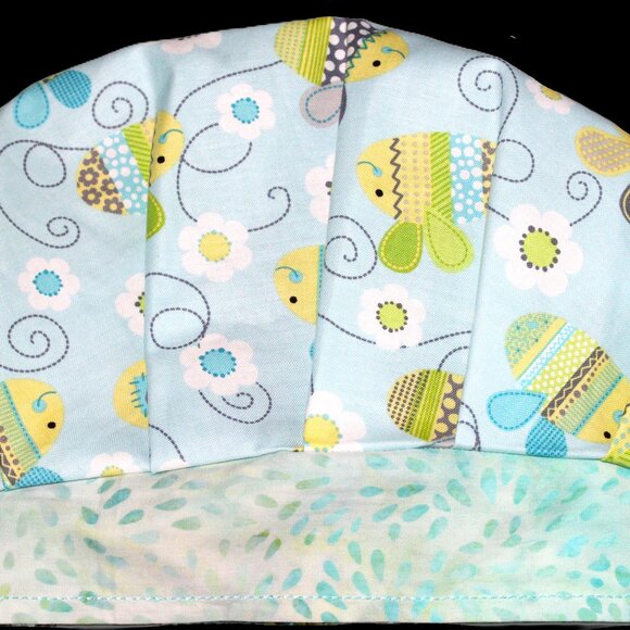 New Bouffant Scrub Cap Baby Bees, Handmade - Batik - Picture 3 of 8